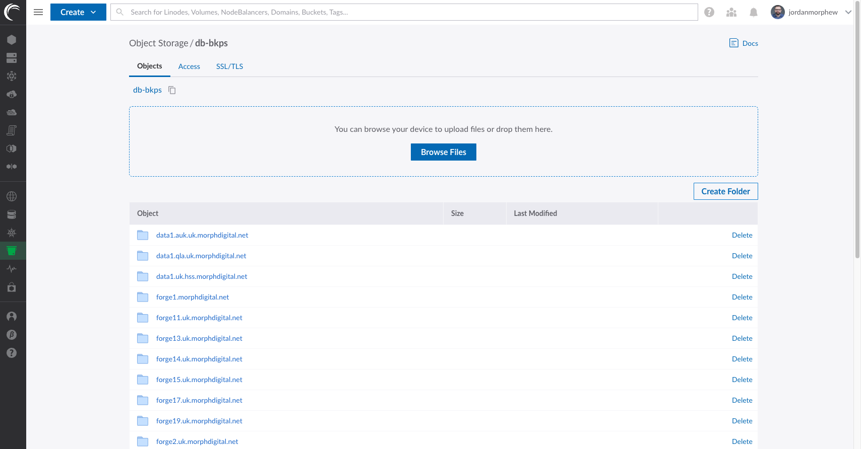Forge Backup location within object storage